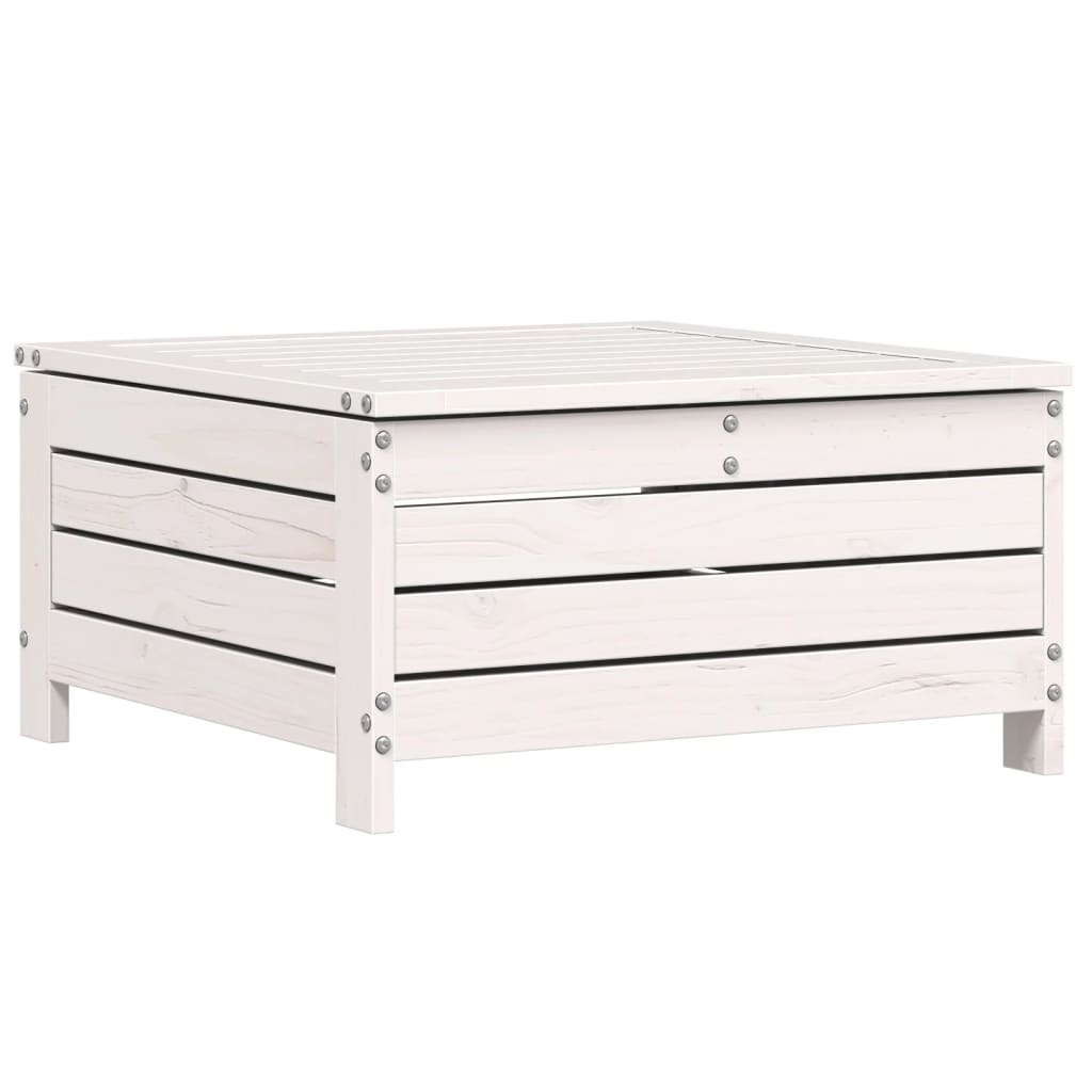 Garden Footstool White 62x63.5x32 cm Solid Wood Pine